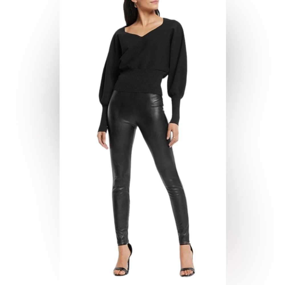 Express Charcoal Faux Leather Pants